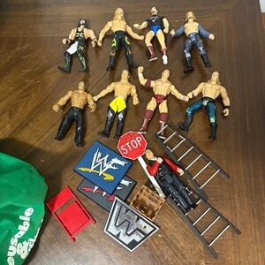 Wrestling Action Figures Set with Accessories
